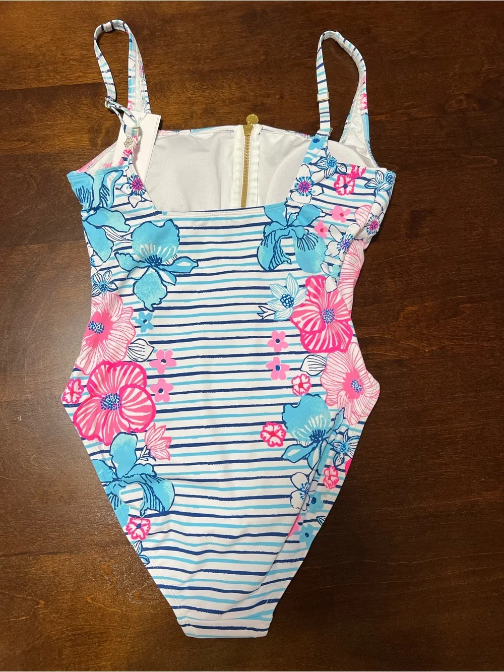 NWT Lilly Pulitzer Emil One Piece Swimsuit Size 8 Starlight Navy Glorious Stripe